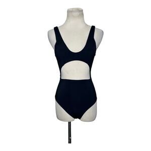 Meshki black cut out sleeveless bodysuit size small